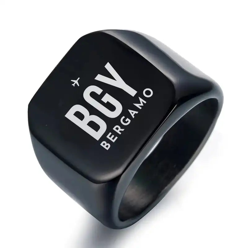Milan Bergamo Airport (BGY) Rings - Ring - Black