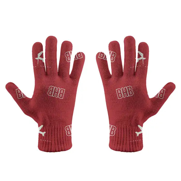 Bar Harbor Hancock County Airport (BHB) Gloves - Gloves - Full - Pattern - Red