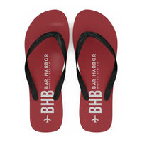 Thumbnail for Bar Harbor Hancock County Airport (BHB) Slippers & Flip Flops - Slippers - Flip Flops - Code - Red