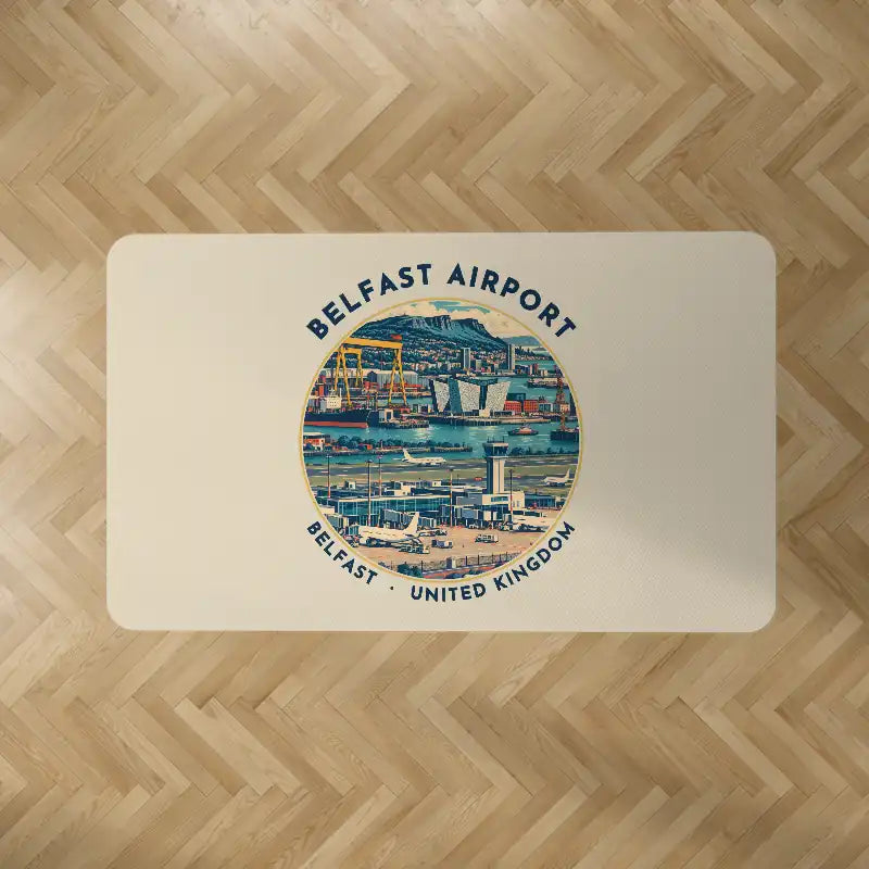 George Best Belfast City Airport (BHD) Carpets - Carpet Rectangle - Badge - Beige V2