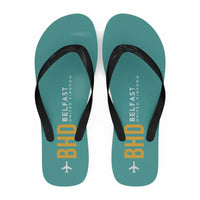 Thumbnail for George Best Belfast City Airport (BHD) Slippers & Flip Flops - Slippers - Flip Flops - Code - Turquoise
