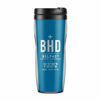 Thumbnail for George Best Belfast City Airport (BHD) Travel Mugs - ID Tag - Plastic (No Holder) - Light Blue