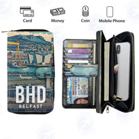 Thumbnail for George Best Belfast City Airport (BHD) Leather Wallets - Zip Long Wallet - Scene