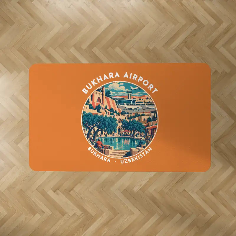 Bukhara International Airport (BHK) Carpets - Carpet Rectangle - Badge - Orange V2