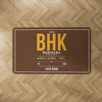 Thumbnail for Bukhara International Airport (BHK) Carpets - Carpet Rectangle - ID Tag + Name - Brown V2