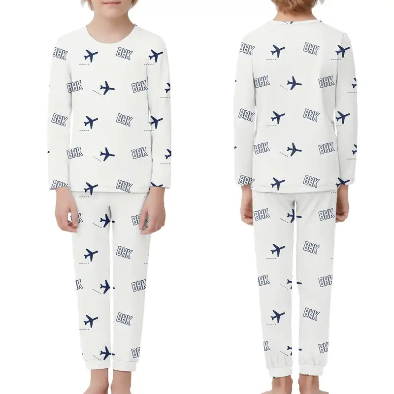 Bukhara International Airport (BHK) Pajamas - Children Pajamas - White