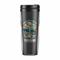 Thumbnail for Bukhara International Airport (BHK) Travel Mugs - Badge + Name - Plastic (No Holder) - Gray