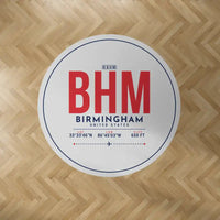 Thumbnail for Birmingham-Shuttlesworth International Airport (BHM) Carpets - Carpet Round - ID Tag - Light Gray V2