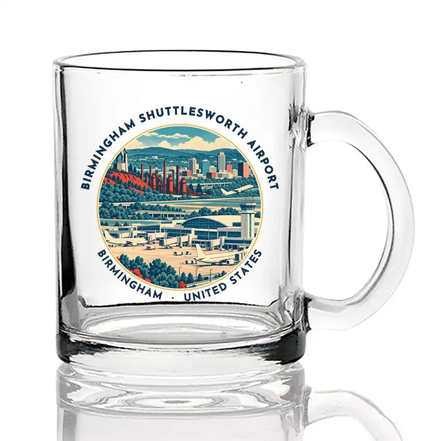 Birmingham-Shuttlesworth International Airport (BHM) Glasses - Badge - Coffee & Tea Glass