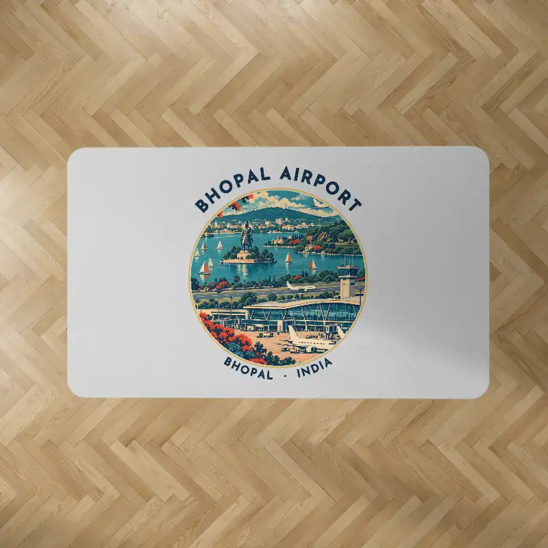 Raja Bhoj Airport (BHO) Carpets - Carpet Rectangle - Badge - Light Gray V2