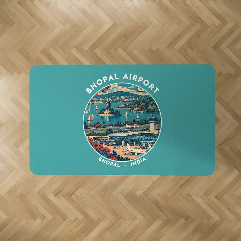 Raja Bhoj Airport (BHO) Carpets - Carpet Rectangle - Badge - Turquoise V2