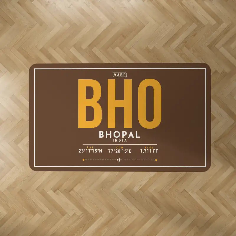 Raja Bhoj Airport (BHO) Carpets - Carpet Rectangle - ID Tag - Brown V2