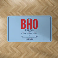 Thumbnail for Raja Bhoj Airport (BHO) Carpets - Carpet Rectangle - ID Tag + Name - Light Blue V2
