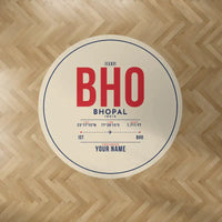 Thumbnail for Raja Bhoj Airport (BHO) Carpets - Carpet Round - ID Tag + Name - Beige V2