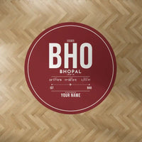 Thumbnail for Raja Bhoj Airport (BHO) Carpets - Carpet Round - ID Tag + Name - Dark Red V2