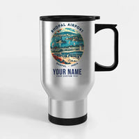 Thumbnail for Raja Bhoj Airport (BHO) Travel Mugs - Badge + Name - Stainless Steel with Holder - Silver