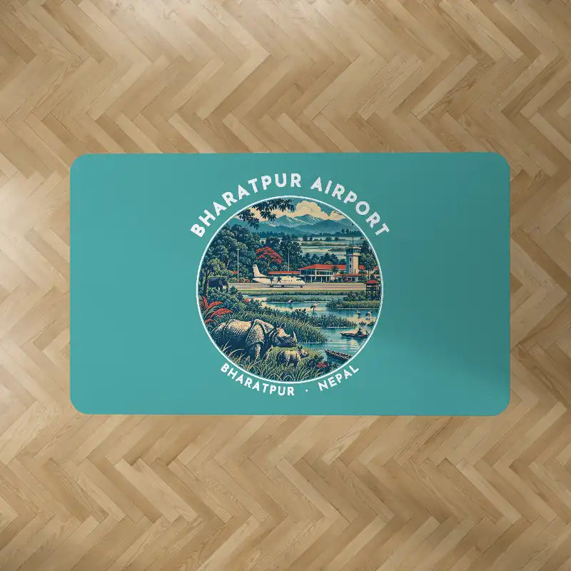 Bharatpur Airport (BHR) Carpets - Carpet Rectangle - Badge - Turquoise V2