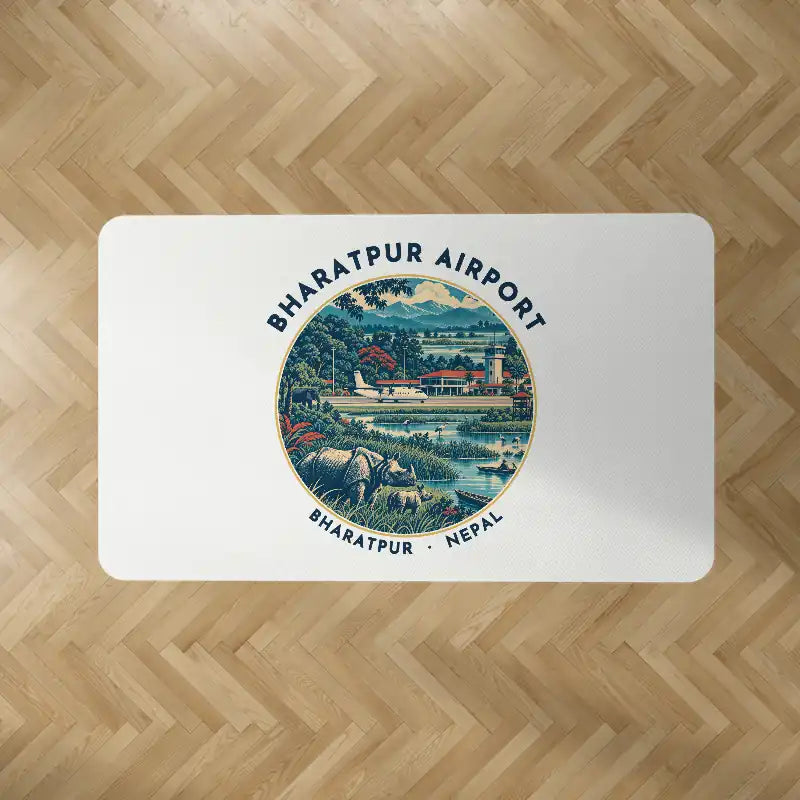 Bharatpur Airport (BHR) Carpets - Carpet Rectangle - Badge - White V2