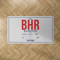 Thumbnail for Bharatpur Airport (BHR) Carpets - Carpet Rectangle - ID Tag + Name - Light Gray V2