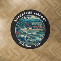 Thumbnail for Bharatpur Airport (BHR) Carpets - Carpet Round - Badge - Black V2
