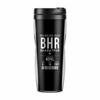 Thumbnail for Bharatpur Airport (BHR) Travel Mugs - Boarding Pass - Plastic (No Holder) - Black