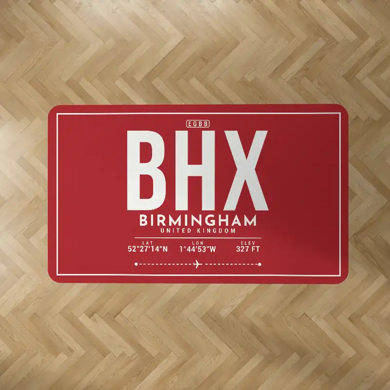 Birmingham Airport (BHX) Carpets - Carpet Rectangle - ID Tag - Red V2