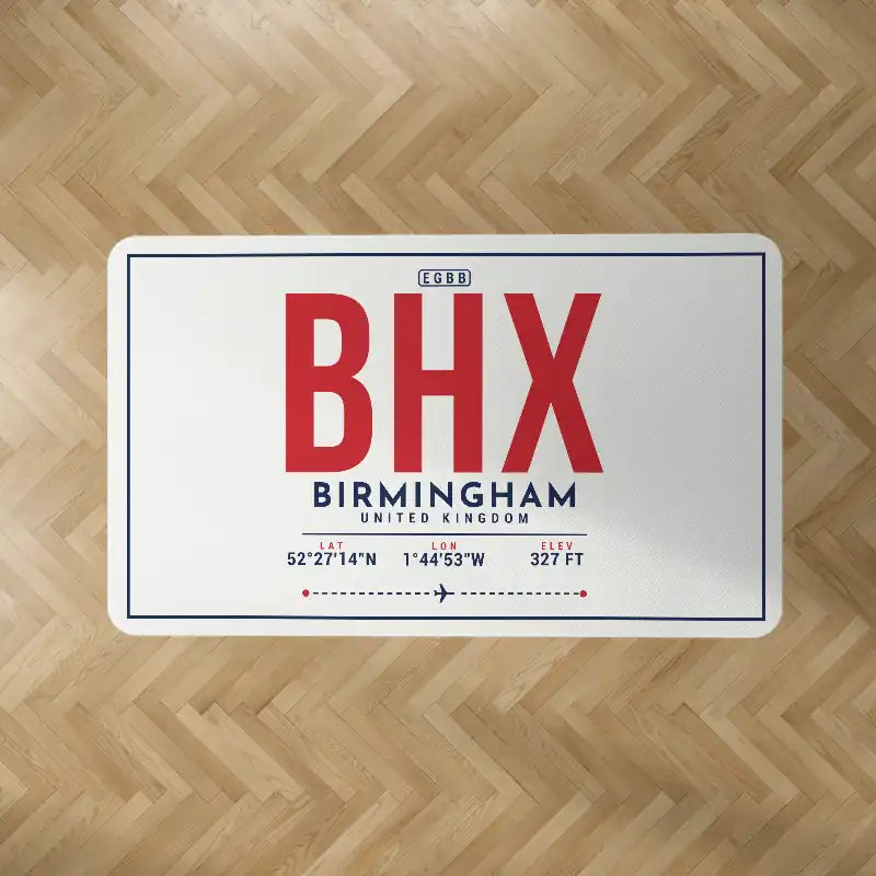 Birmingham Airport (BHX) Carpets - Carpet Rectangle - ID Tag - White V2