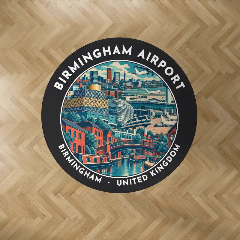 Birmingham Airport (BHX) Carpets - Carpet Round - Badge - Black V2