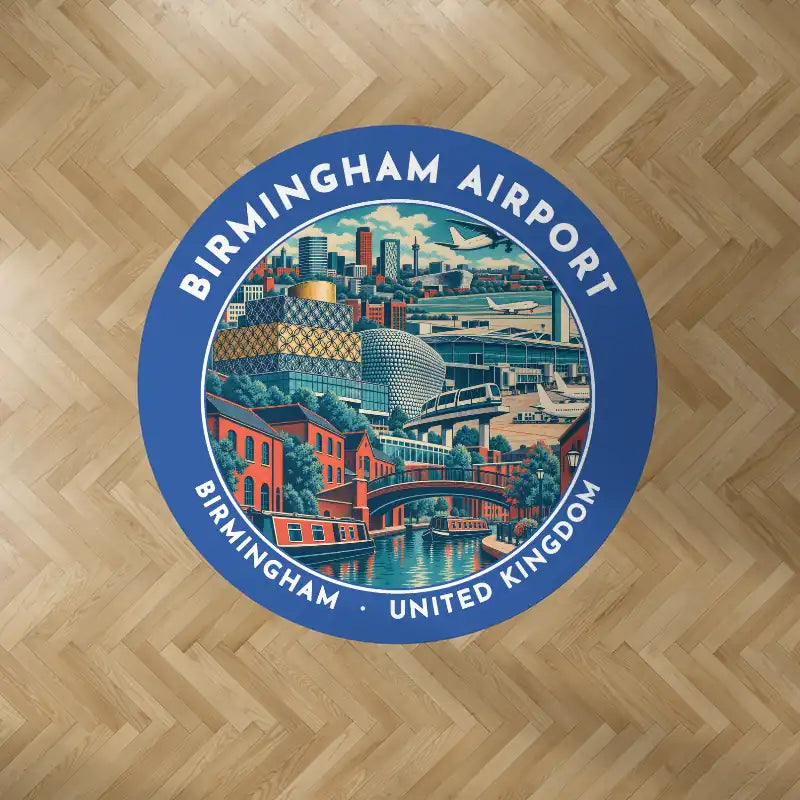 Birmingham Airport (BHX) Carpets - Carpet Round - Badge - Blue V2