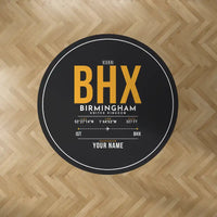 Thumbnail for Birmingham Airport (BHX) Carpets - Carpet Round - ID Tag + Name - Black V2