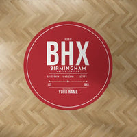 Thumbnail for Birmingham Airport (BHX) Carpets - Carpet Round - ID Tag + Name - Red V2