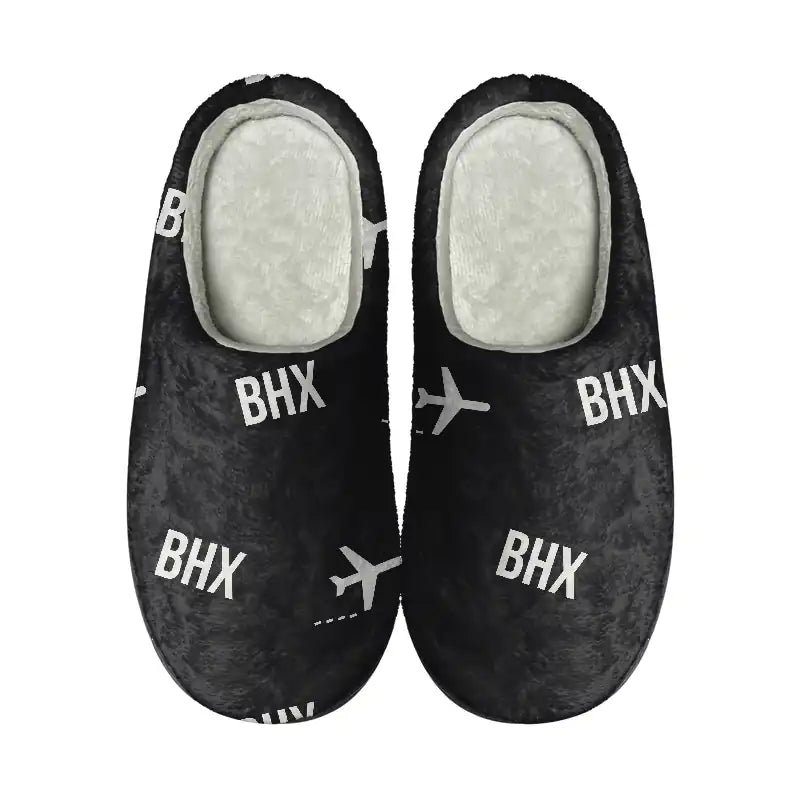 Birmingham Airport (BHX) Slippers & Flip Flops - Slippers - Cotton - Pattern - Black