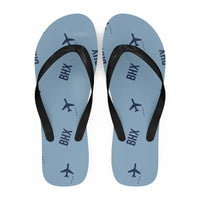 Thumbnail for Birmingham Airport (BHX) Slippers & Flip Flops - Slippers - Flip Flops - Pattern - Light Blue