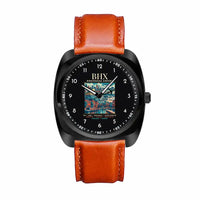 Thumbnail for Birmingham Airport (BHX) Aviator Watches - Poster - Luxury Cushion - Black & Light Brown Strap