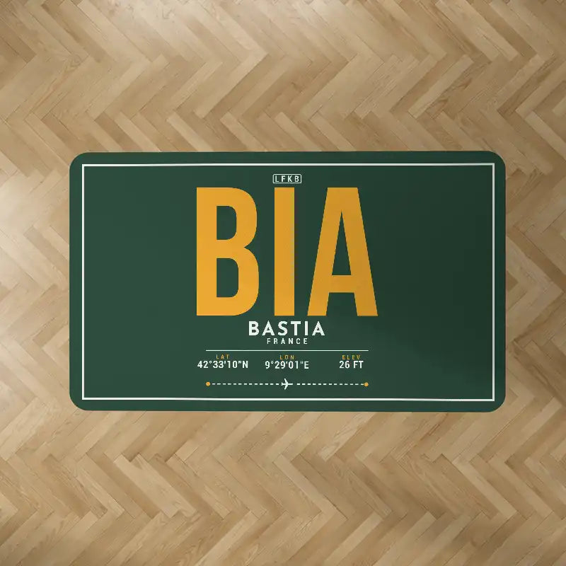 Bastia – Poretta Airport (BIA) Carpets - Carpet Rectangle - ID Tag - Dark Green V2