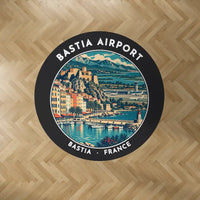 Thumbnail for Bastia – Poretta Airport (BIA) Carpets - Carpet Round - Badge - Black V2