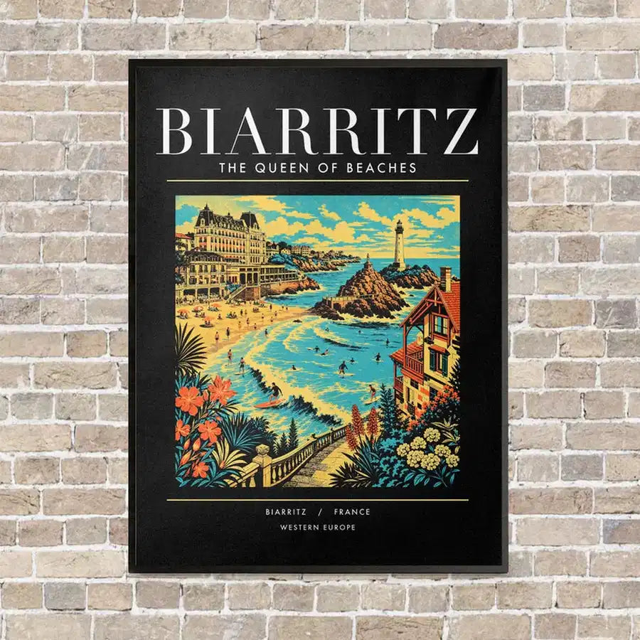 BIARRITZ - Poster - Canvas Framed - Black