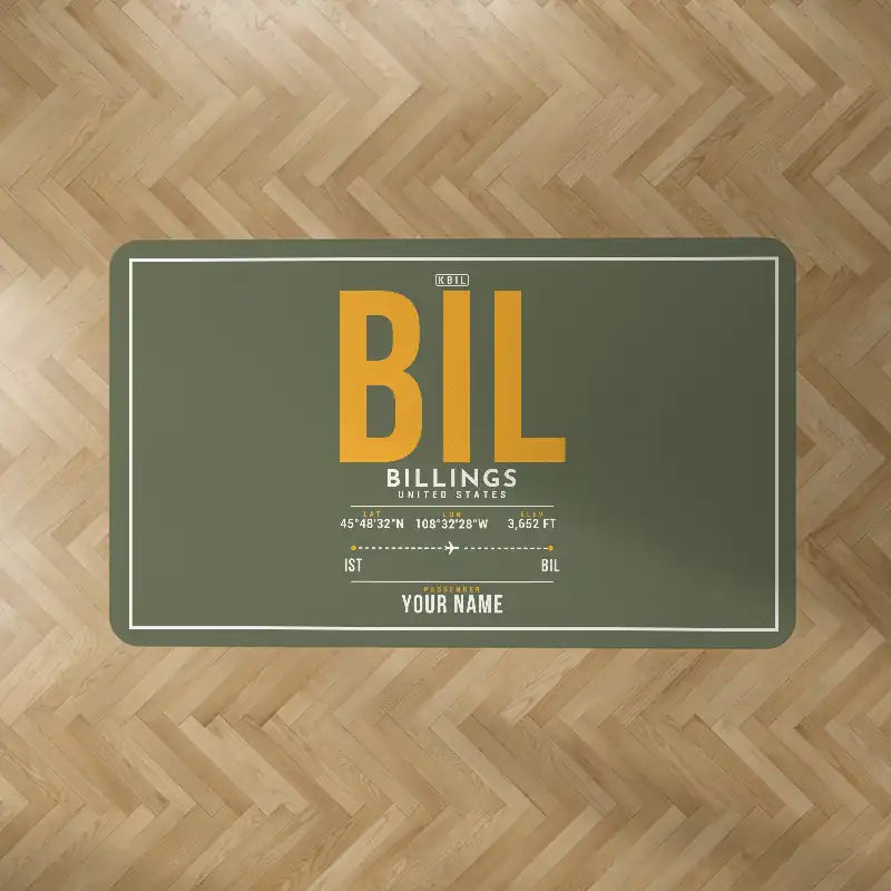 Billings Logan International Airport (BIL) Carpets - Carpet Rectangle - ID Tag + Name - Green Army V2