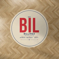 Thumbnail for Billings Logan International Airport (BIL) Carpets - Carpet Round - ID Tag - Beige V2