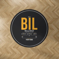 Thumbnail for Billings Logan International Airport (BIL) Carpets - Carpet Round - ID Tag + Name - Black V2
