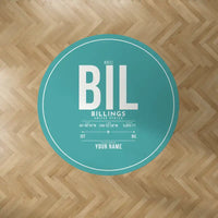Thumbnail for Billings Logan International Airport (BIL) Carpets - Carpet Round - ID Tag + Name - Turquoise V2