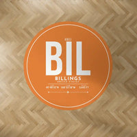 Thumbnail for Billings Logan International Airport (BIL) Carpets - Carpet Round - ID Tag - Orange V2