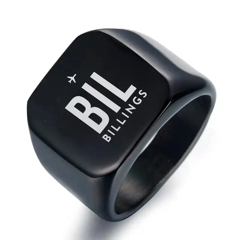 Billings Logan International Airport (BIL) Rings - Ring - Black