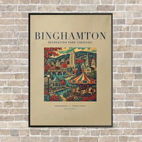 Thumbnail for BINGHAMTON - Poster - Canvas Framed - Beige