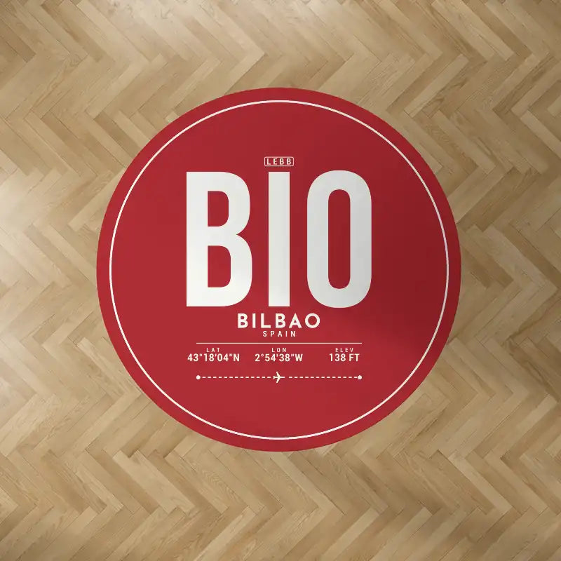 Bilbao Airport (BIO) Carpets - Carpet Round - ID Tag - Red V2