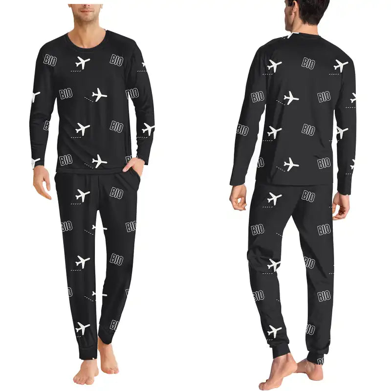 Bilbao Airport (BIO) Pajamas - Men Pajamas - Black