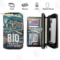 Thumbnail for Bilbao Airport (BIO) Leather Wallets - Zip Long Wallet - Scene + Name