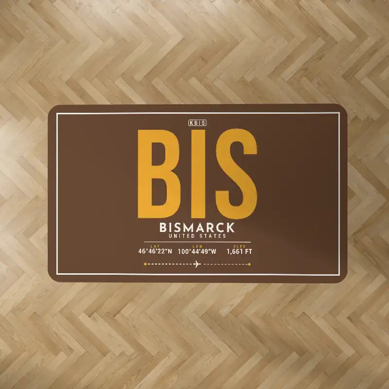 Bismarck Municipal Airport (BIS) Carpets - Carpet Rectangle - ID Tag - Brown V2
