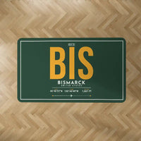 Thumbnail for Bismarck Municipal Airport (BIS) Carpets - Carpet Rectangle - ID Tag - Dark Green V2