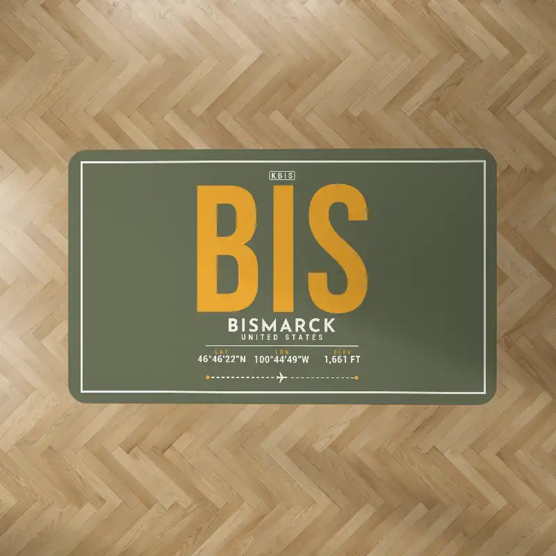 Bismarck Municipal Airport (BIS) Carpets - Carpet Rectangle - ID Tag - Green Army V2